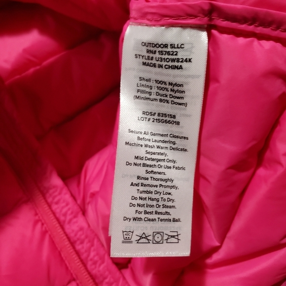 Eddie Bauer Girls Size XL Size 16 Pink Magenta Cirruslite Down Full Zip Jacket - Picture 5 of 11